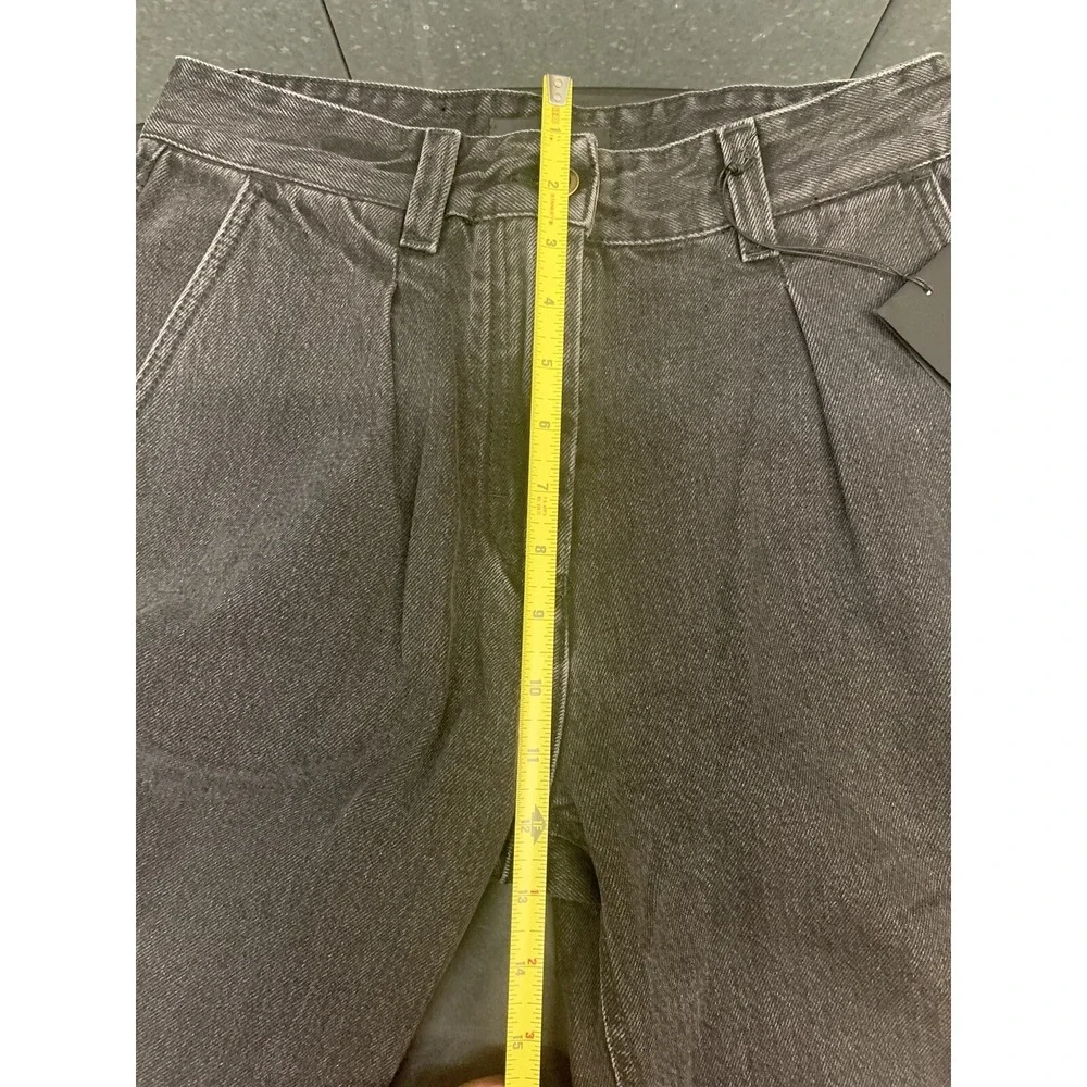 NWT Alanui Crochet Pockets Black Cargo Denim Gray Wash Jeans Size 26 x 30